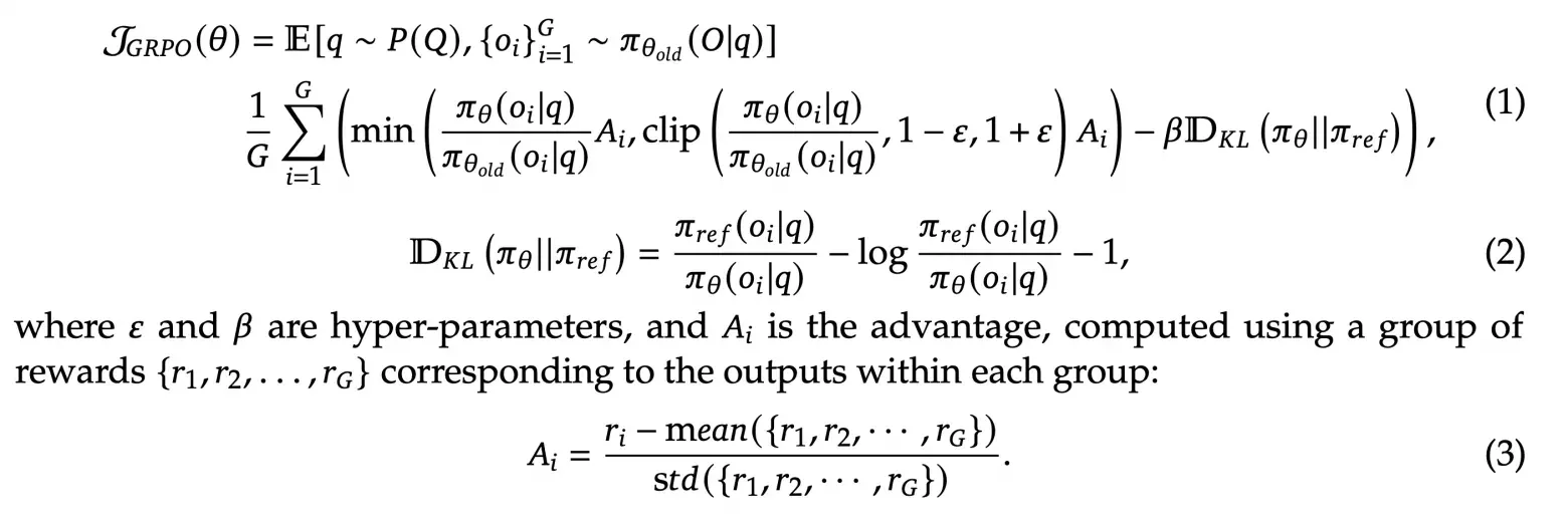 displaying the group relative policy optimization